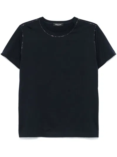 Fabiana Filippi Beaded T-shirt In Blue