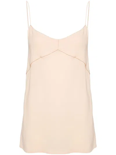 Fabiana Filippi Beaded-trim Crepe Tank Top In Neutrals