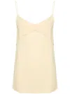Fabiana Filippi Beaded-trim Crepe Tank Top In Yellow