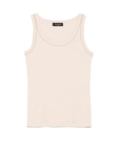 Fabiana Filippi Beaded Trim-detail Tank Top In Almond Beige