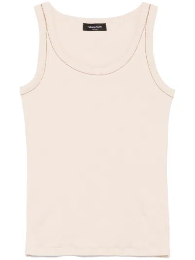 FABIANA FILIPPI BEADED TRIM-DETAIL TANK TOP