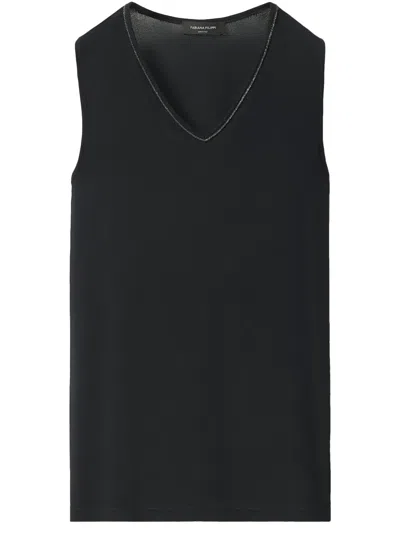 Fabiana Filippi Beaded-trim Sablé Vest In Black