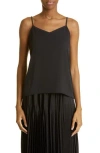 Fabiana Filippi Beaded V-neck Satin Camisole In Nero