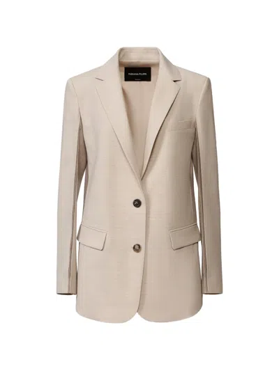 Fabiana Filippi Beaded-trim Single-breasted Blazer In Neutral