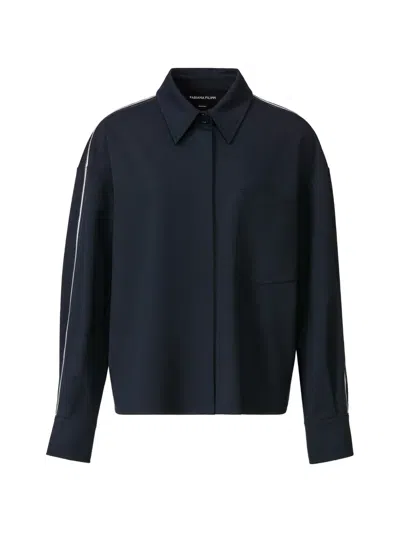 Fabiana Filippi Bead-embellished Drop-shoulder Jacket In Blue