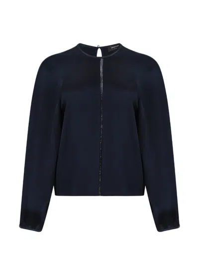 Fabiana Filippi Bead-embellished Raglan-sleeve Sweater In Blue