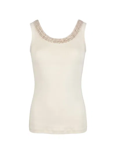 Fabiana Filippi Bead-embellished Tank Top In White