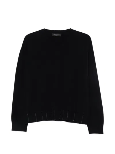 Fabiana Filippi Bead-embellished V-neck Sweater In Multi