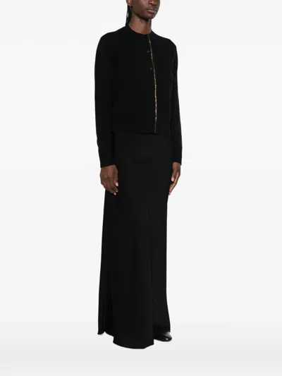 Fabiana Filippi Silk Wool Cashmere Maxi Dress In Black