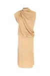 Fabiana Filippi Beige Acetate Blend Dress In Brown
