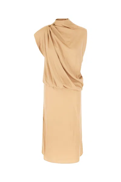 Fabiana Filippi Beige Acetate Blend Dress In Brown
