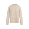 Fabiana Filippi Textured Knit Camel Sweater With Ribbed Edges In Neutral