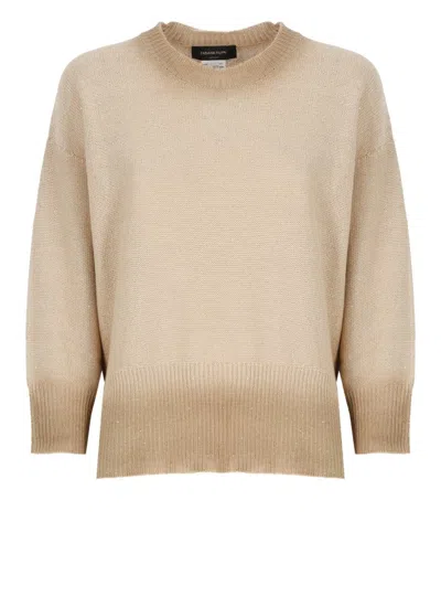 FABIANA FILIPPI BEIGE COTTON AND LINEN SWEATER