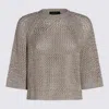 Fabiana Filippi Beige Cotton Knitwear In Bianco/greige