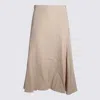Shop Fabiana Filippi Beige Cotton Midi Skirt
