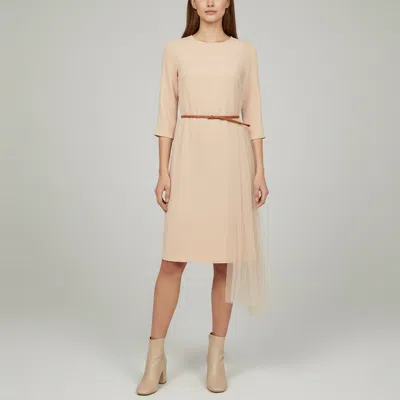 Pre-owned Fabiana Filippi Beige Crepe Draped Dress Xs In Sand