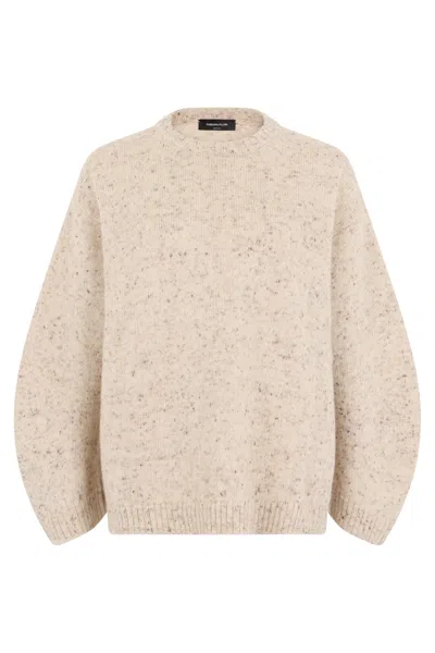 Fabiana Filippi Beige Crew Neck Sweater In Pink