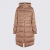 Fabiana Filippi Hooded Long Quilted Down Jacket In Brown