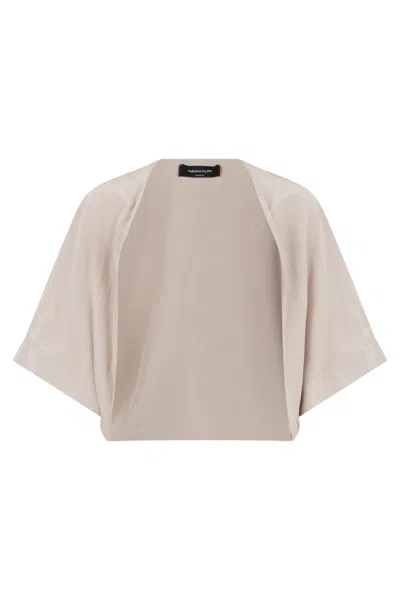 Fabiana Filippi Beige Elegant And Versatile Cape In Neutral