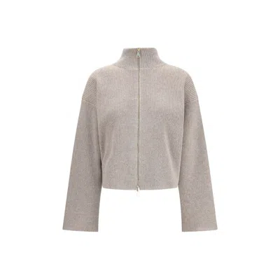 Fabiana Filippi Beige Fleece Wool Coat In Gray