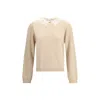 Fabiana Filippi Beige Fleece Wool Sweatshirt In Neutral