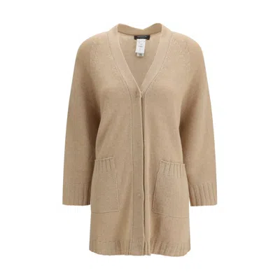 Fabiana Filippi Beige Fleece Wool Women's Cardigan In Neutral