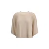 Fabiana Filippi Beige Fleece Wool Sweatshirt In Neutral