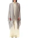 Fabiana Filippi Beige Frayed-hem Cape In Gray