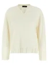 Fabiana Filippi Sweater V-neck Ribbed Cuffs Hem Neckline In Neutral