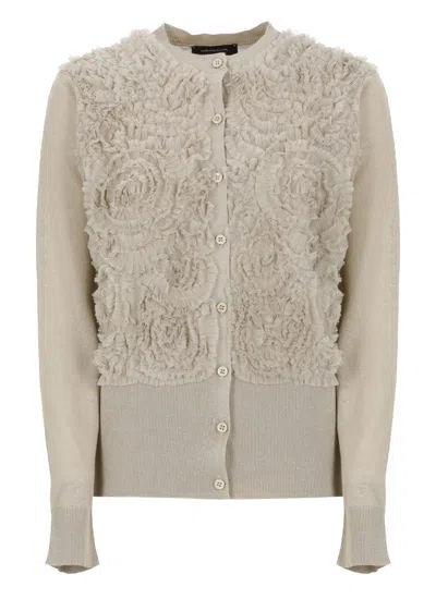 FABIANA FILIPPI BEIGE LINEN AND COTTON CARDIGAN