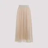 Fabiana Filippi Flowing Pleated Maxi Skirt With Elastic Waistband In Neutral