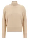Fabiana Filippi Sequin Turtleneck Sweater Sweaters And Cardigans Beige In Neutral