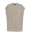 Fabiana Filippi Beige Sleeveless Sweater In Brown