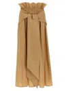 Fabiana Filippi Tulip Midi Skirt With Front Bow In Beige