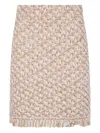 Fabiana Filippi Textured Midi Skirt With Fringe And Sequins In Neutral