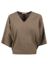 Fabiana Filippi Short Sleeve Tunic In Brown