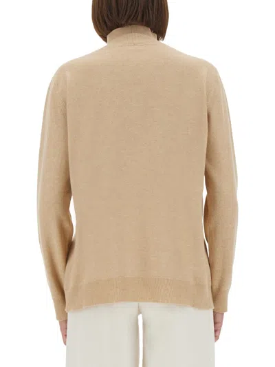 Fabiana Filippi Beige Virgin Wool Silk Tops In Yellow