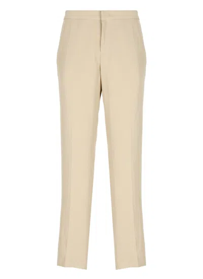 Fabiana Filippi Beige Viscose And Linen Trousers