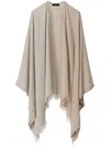 Shop Fabiana Filippi Beige Viscose Jacquard Cape