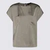 Fabiana Filippi Satin Top Sleeves Keyhole Back In Multi