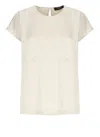 Fabiana Filippi Viscose Top With Round Neck And Button In White