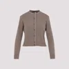Fabiana Filippi Wool Blend Crew Neck Jacket With Embellished Placket In Gray