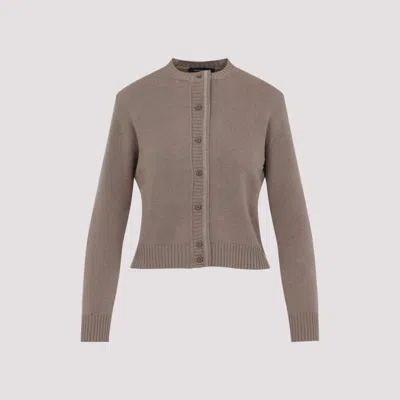 FABIANA FILIPPI BEIGE WOOL CREW NECK CARDIGAN