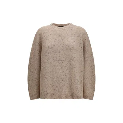 Fabiana Filippi Beige Wool Oves Aries Sweatshirt In Brown
