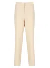 Fabiana Filippi Beige Viscose And Linen Pants In Neutral