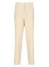 Fabiana Filippi Beige Viscose And Linen Pants In Neutral