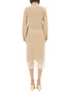 Fabiana Filippi Beige Wool Silk Cashmere Dresses In Neutral