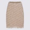 Fabiana Filippi Textured Midi Skirt With Fringe And Sequins In Neutral