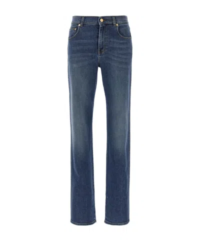 Fabiana Filippi Straight Leg Jeans With Front And Back Pockets In Blue