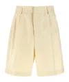 Fabiana Filippi Bermuda Shorts In Silk Cotton Blend In Beige